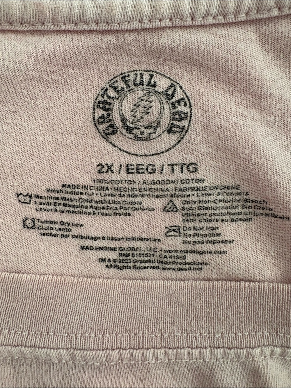Grateful Dead Pink Orange Red Tie-Dye Short Sleeve Tee - Picture 2 of 8